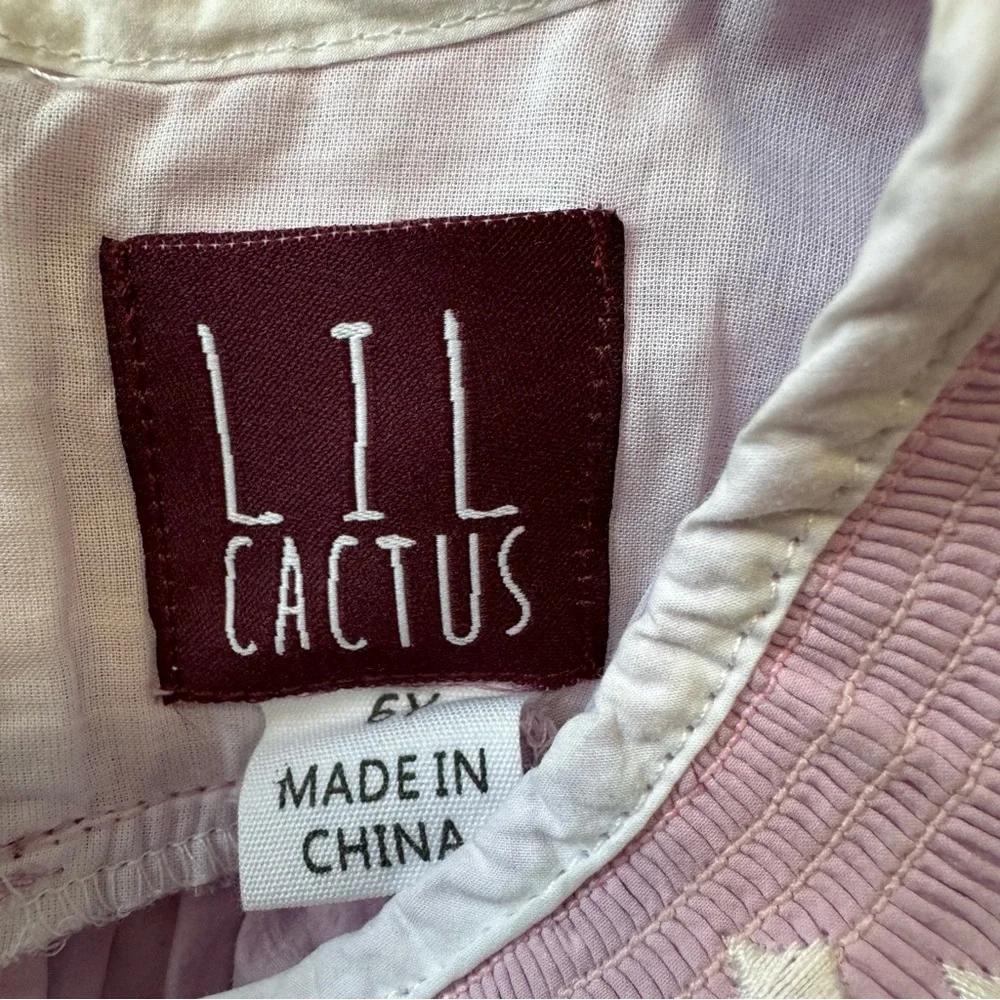 Lil Cactus smocked flower/cross dress - lavender/white/yellow